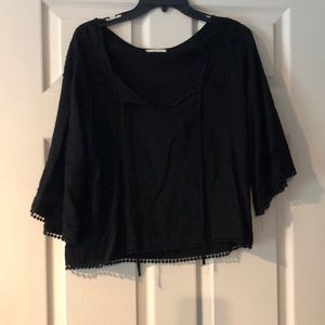 Black shirt with flowers